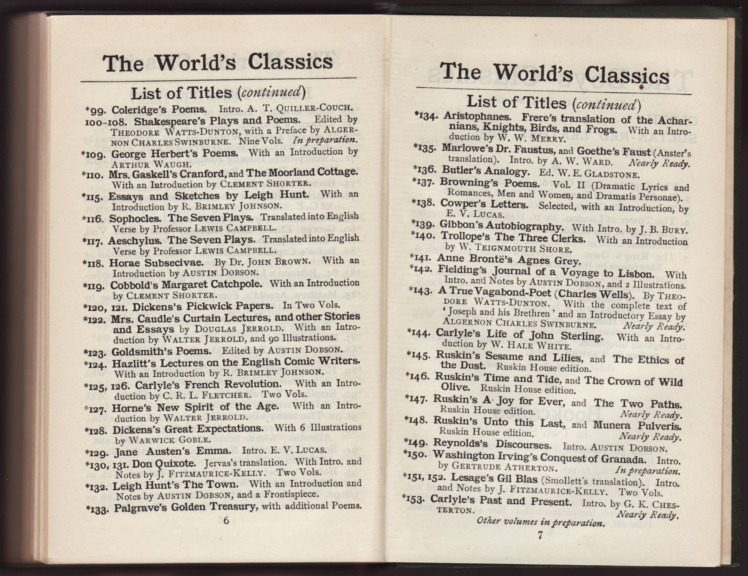 World's Classics – A Series of Series